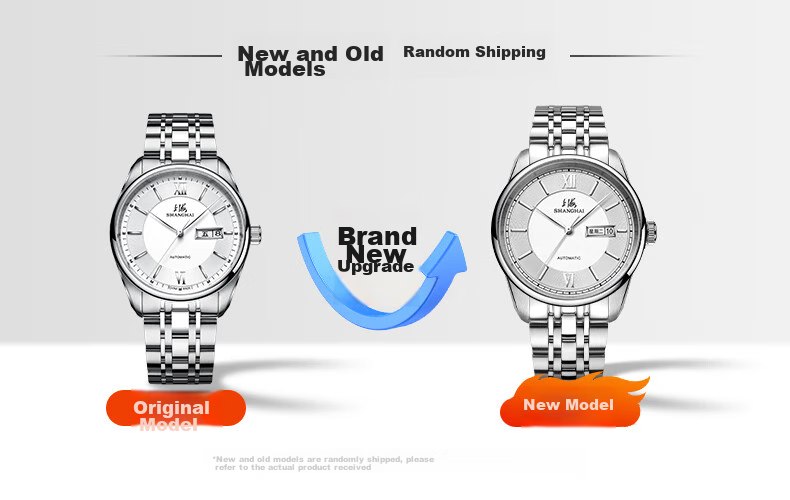 SHANGHAI Watch, Men's Automatic Mechanical Watch, National Classic White Dial with Gold Accents SH3008G-1 [Birthday Gift] 1