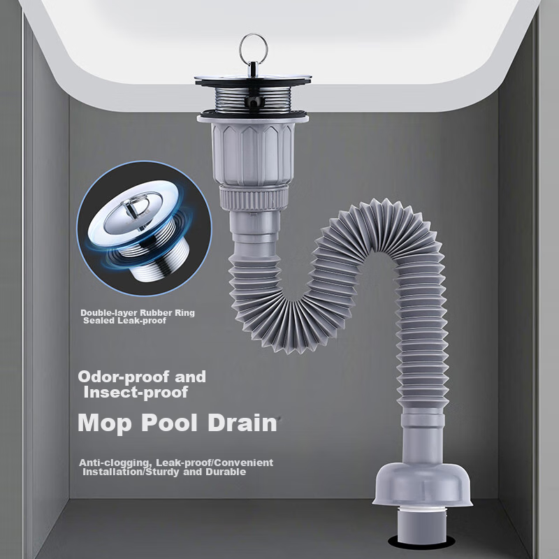 Larsd Mop Sink Drain Kit, Mop Sink Drain Pipe, Anti-Odor Drain LD10198