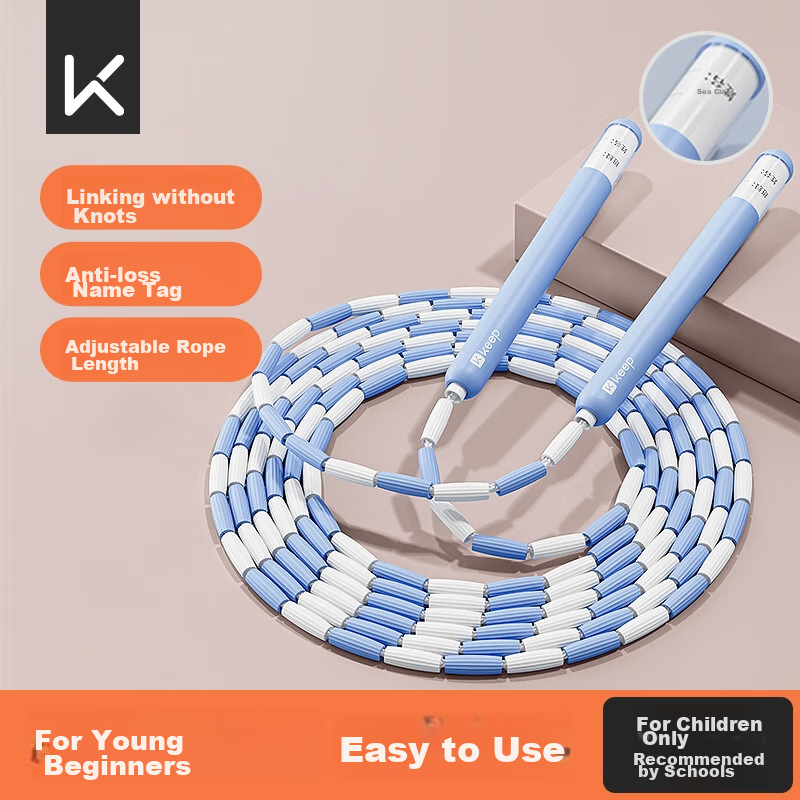 Keep Children's Bamboo Jump Rope for Ages 3-6, Kindergarten Use, Elementary School Exam, Professional Style, No-Tangle, Blue