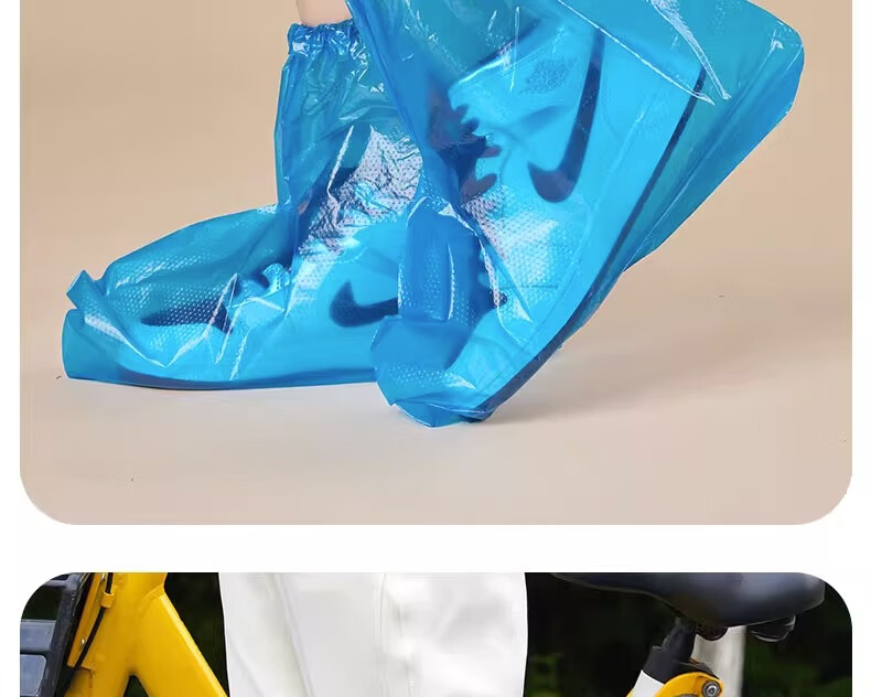 JAJALIN Disposable Waterproof Shoe Covers for Adults, Thick Rain Boots for Outdoor Wear, Student Individual Packaging, 5 Pairs Per Pack 29