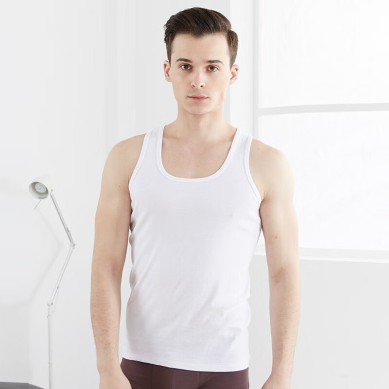 CHERISH LIFE Cotton Tank Top for Men, Comfortable Skin-Friendly Slim-Fit Undershirt Undershirt for Men JMB007