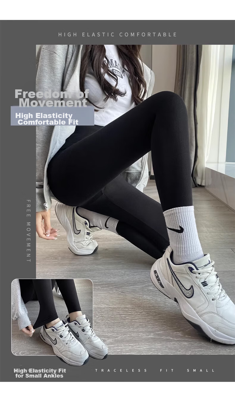 LangSha Modal Leggings for Women, Spring And Autumn Wear, Nine-Tenths Thin Yoga Pants, Black Slim-Fit Elastic Skinny Pants 5