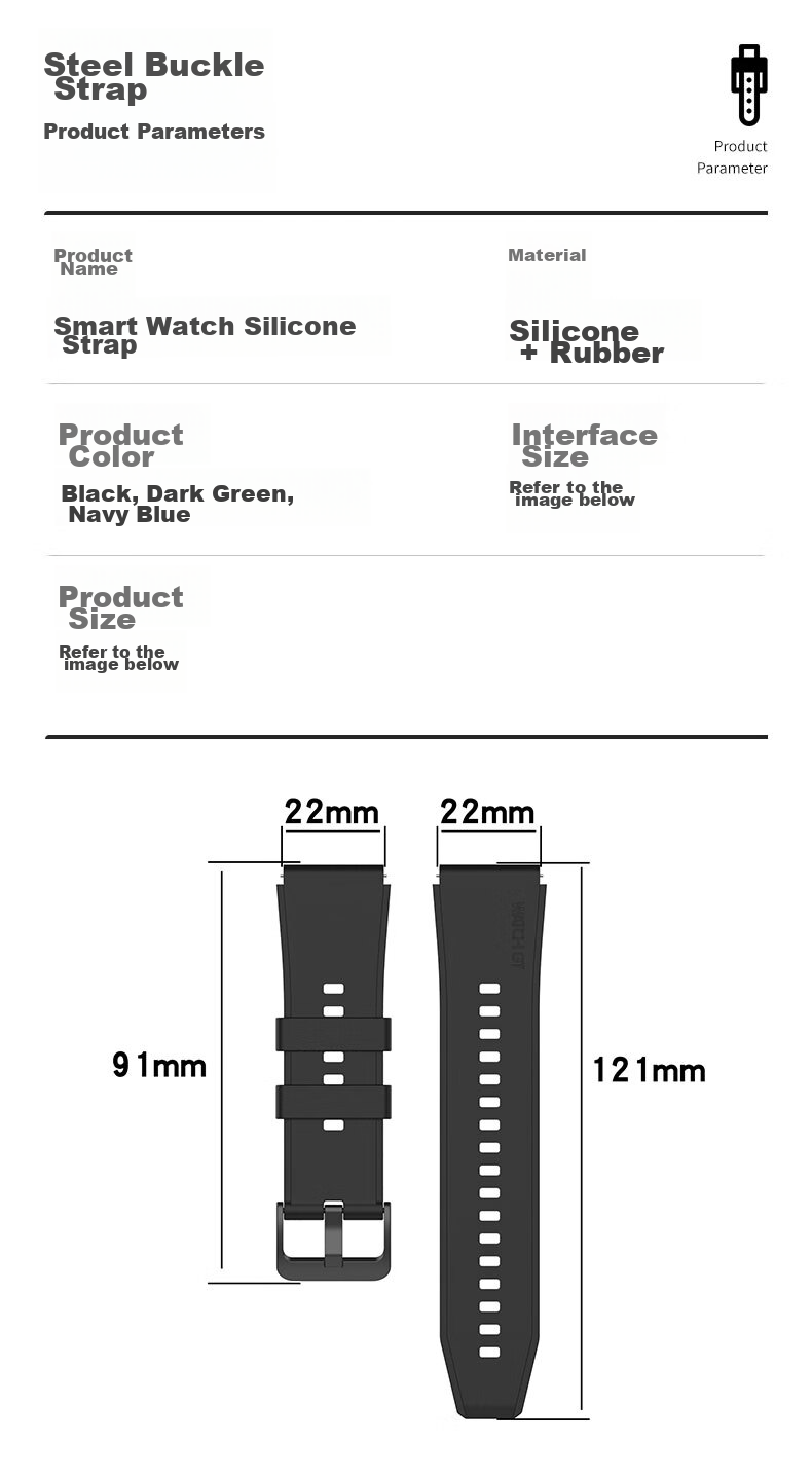 KMaxAI Compatible with Honor Watch 4 Pro Silicone Strap, Suitable for GS 4/3i/Pro, Fresh Watch Band for MagicWatch2 46mm/Dream, Sports Replacement Wristband, Dark Gree 13