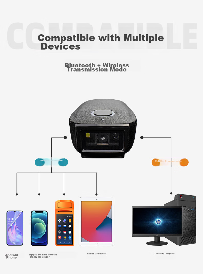 NTEUMM NETUM Wireless One-Dimensional Bluetooth Scanner Gun, Supermarket Cashier Express Delivery Gun, Yundao Scanner for ZTO Express Handheld Scanner, Barcode Universal Scanning Gun C740 6
