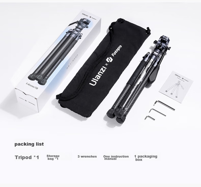 Ulanzi F38 Carbon Fiber Tripod, Air Three Air Hydraulic Pan Head, Portable Outdoor Quick-Release Quick-Install Digital Camera Photography Tripod 15