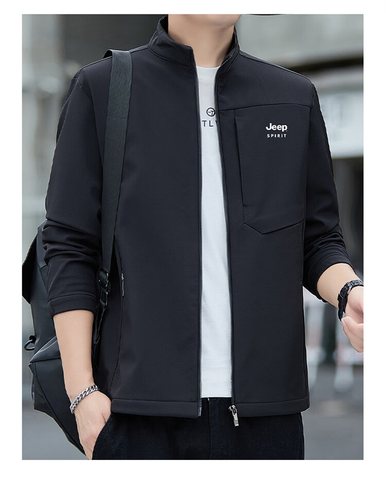 JEEP SPIRIT Men's Softshell Jacket Autumn Winter Men's Workwear Casual Trendy Loose Outerwear 16