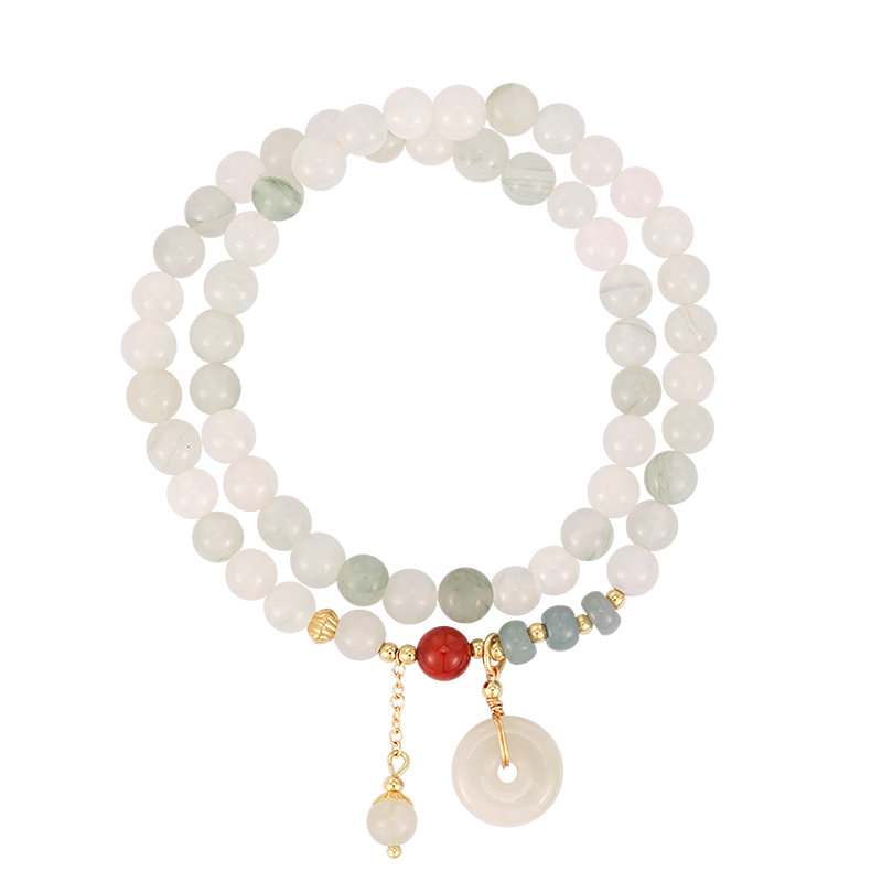 AJIDOU AJIDOU Women's Bracelet, New Chinese Style Peace Knot Beaded Bracelet, Fashionable Versatile Birthday Gift