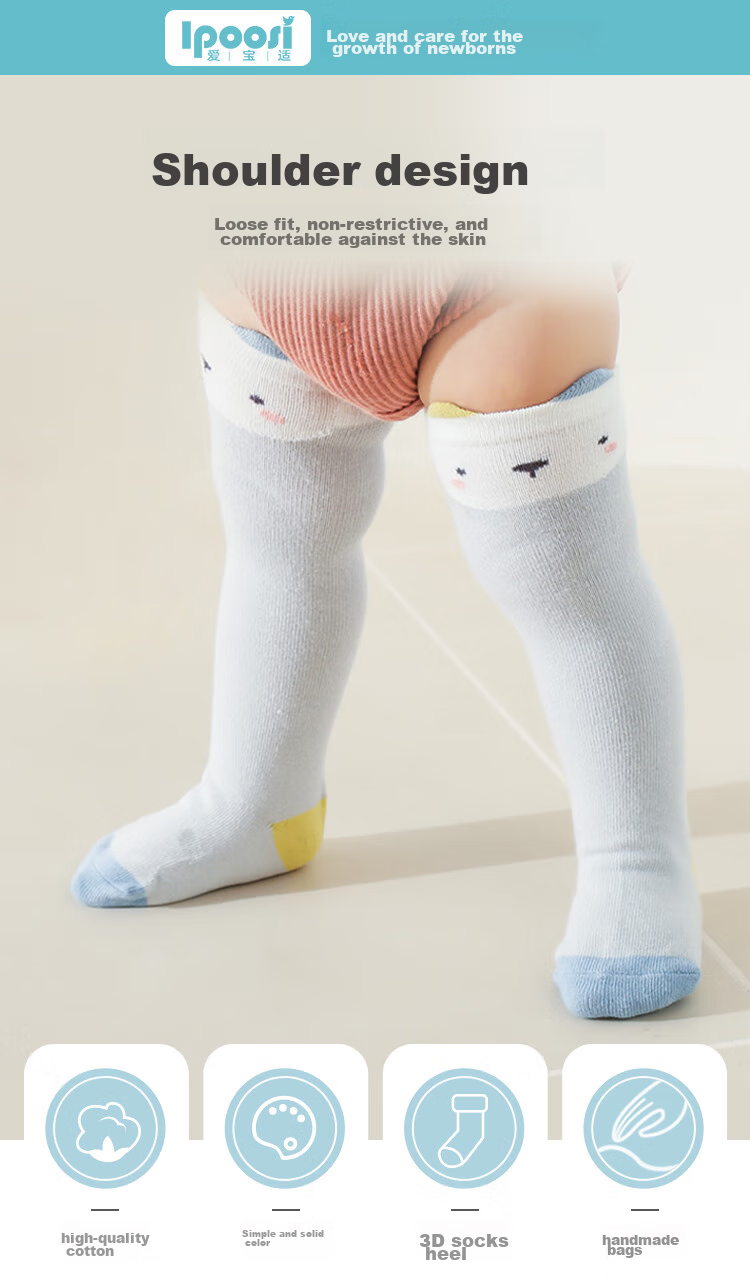 Aibaoshi Baby Socks Spring And Autumn Style, 0-1 Year Old Infant Over-Knee Long Socks, Newborn Socks, Size S, 3 Pairs Pack, Animal Pattern S569 1