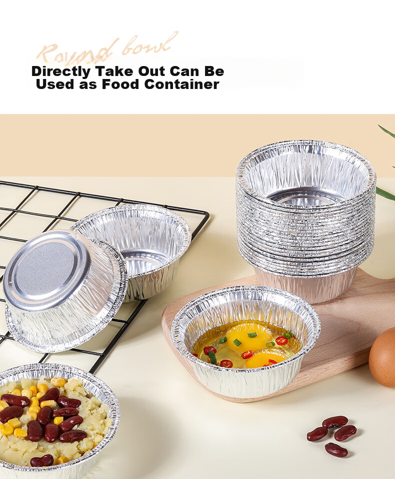 Faxilon Aluminum Foil Bowls, 50 Pieces, Air Fryer And Oven Heart-Shaped Bowls for Cake, Shrimp, Steamed Buns, And Baby Food Molds 4