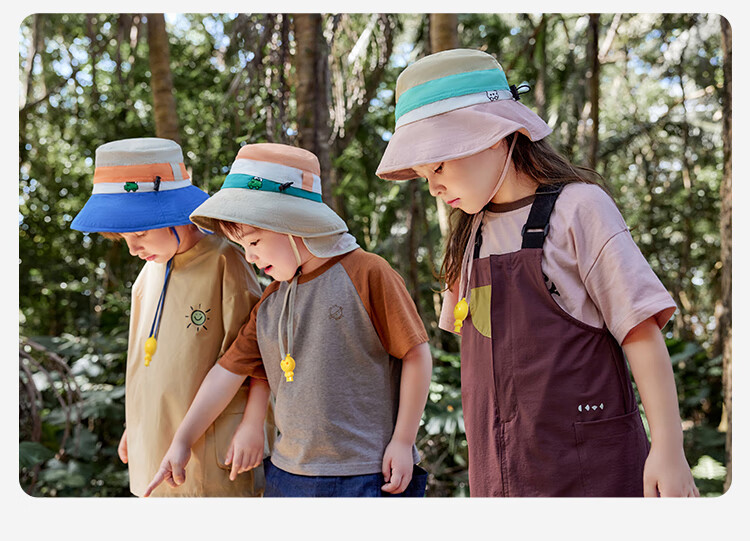 Lemonkid Children's Sun Protection Hat for Boys And Girls, Summer Sun Hat, Fisherman Hat, Shawl Bucket Hat, Grape Milkshake Color, Size 50 27