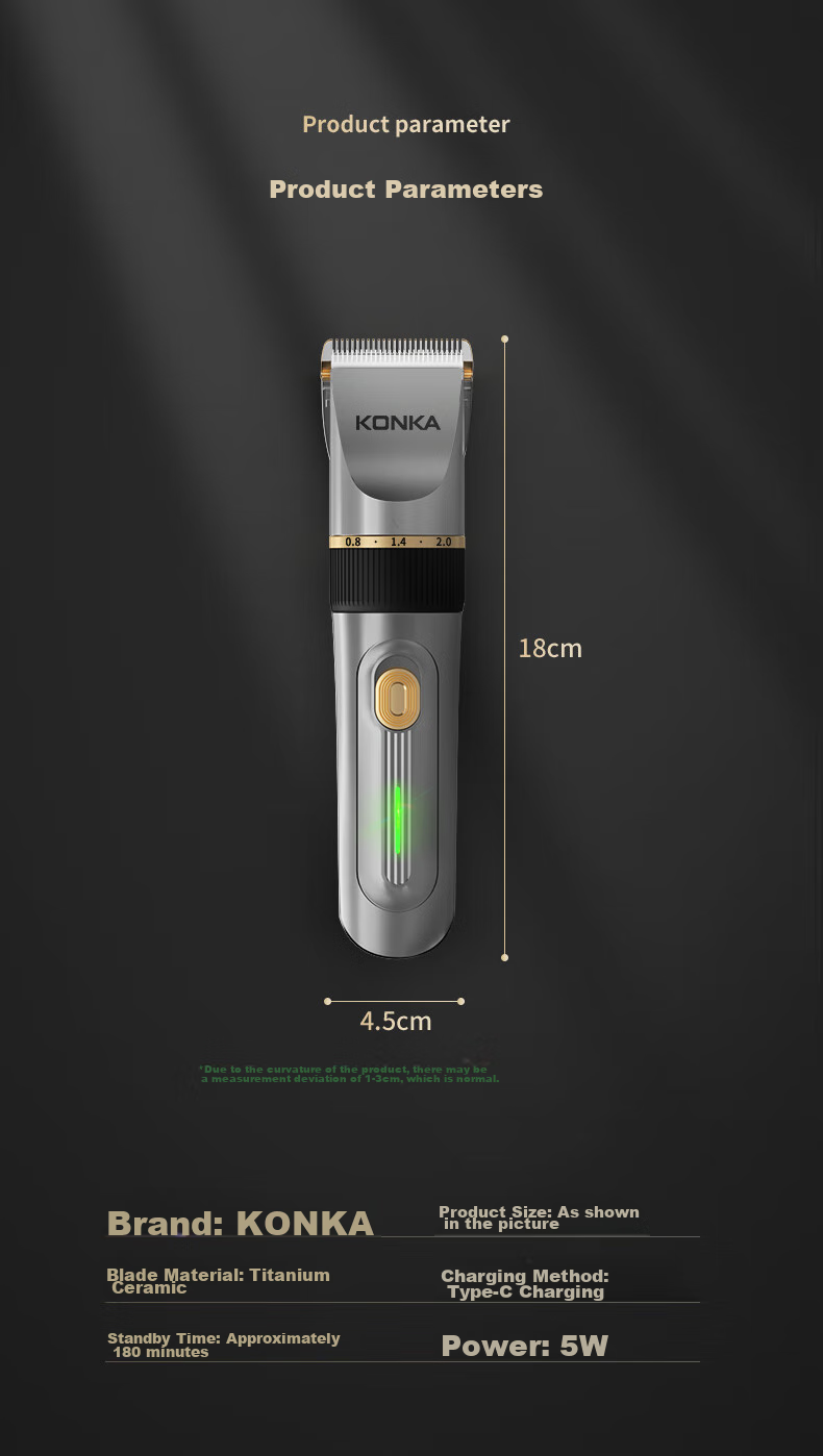 KONKA Automatic Hair Removal Baby Hair Clipper, Children's Hair Trimmer, Newborn Hair Cutting Electric Shaver, Hair Trimmer, Head Shaving Knife, Haircutting Tool, Fully Washable 15