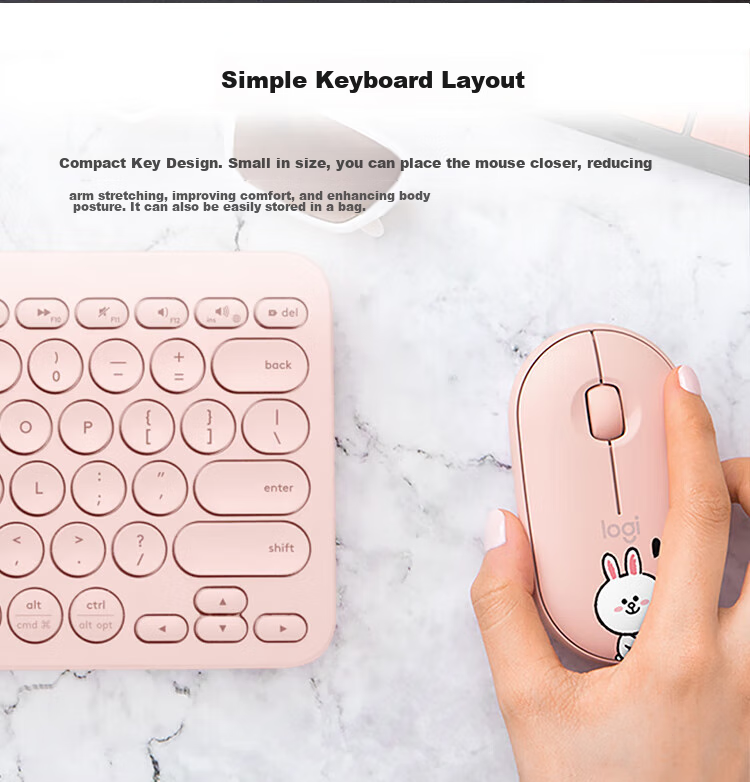 Logitech K390 Enterprise Wireless Bluetooth Keyboard Upgraded K380 Mac Laptop Tablet iPad Computer Silent Keyboard Multi-Device Ultra-Thin Home Use 79 Keys Blue 11