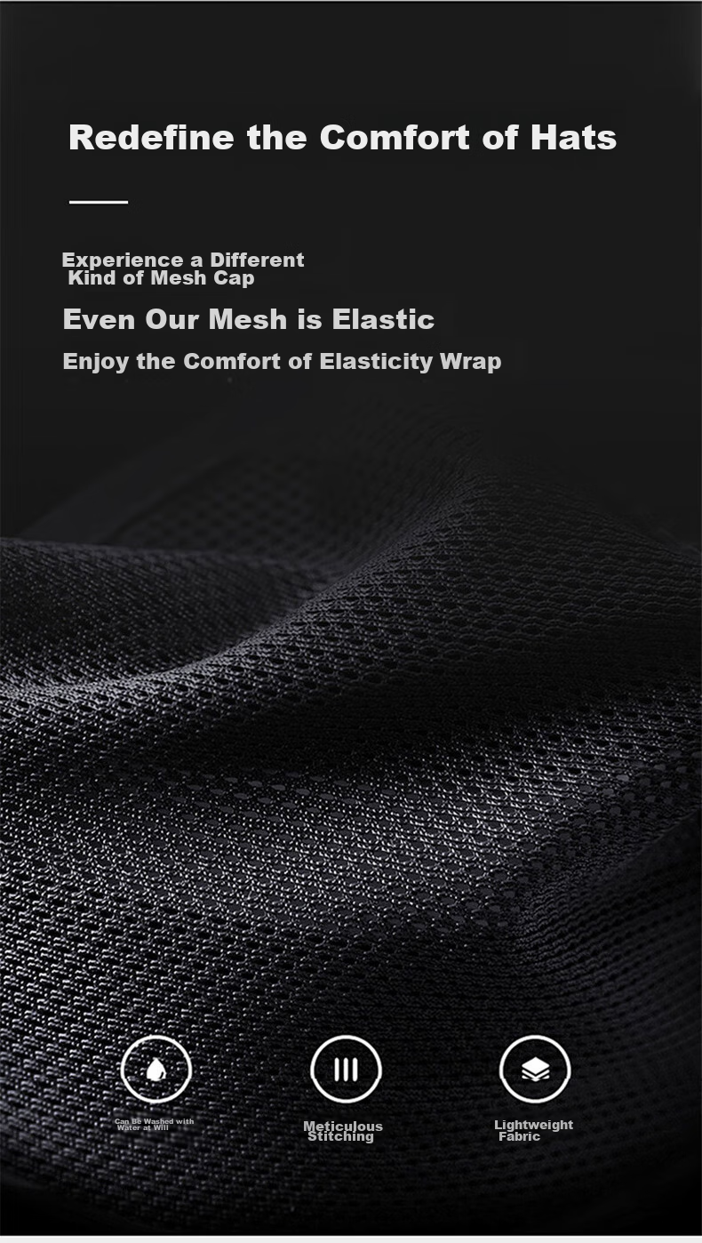 FLEXFIT Mesh Baseball Cap for Men, Summer Sun Protection Visor Cap, Breathable Duck Tongue Cap, Fully Enclosed Elastic Hat 5