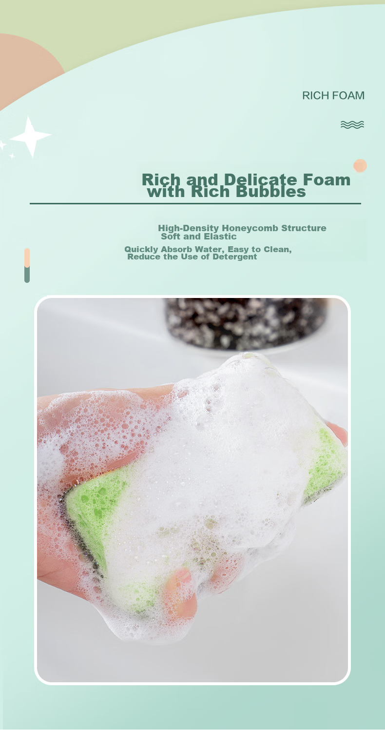 MR Wood Pulp Cotton Scouring Pad, 11*7cm*6 Pieces, Kitchen Cleaning Cloth, Thickened Dishwashing Sponge, Double-Sided Dishwashing Cloth 9