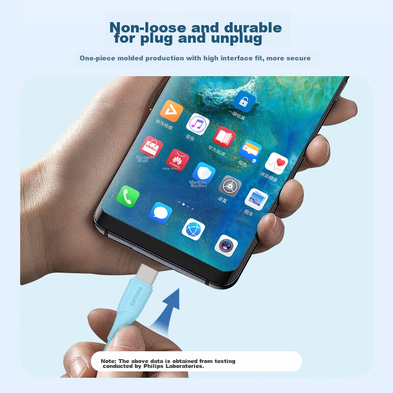 Philips Car Charger, Cigarette Lighter Adapter with 60W Data Cable, C-C Port, Suitable for Huawei Apple 15/16/17 Super Fast Charging, 4116 Set