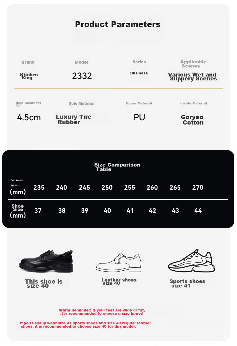 Chuwang Chef Shoes, Kitchen Non-Slip Work Shoes, Comfortable Business Casual Wedding Leather Shoes, Versatile Men's Formal Shoes 2332 11