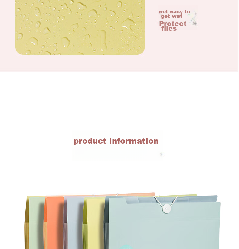 Deli A4/8 Pocket Accordion File Folder, Document Organizer Handbag, File Storage Folder for Primary, Middle And High School Exam Papers And Receipts, Document Protection Mixed Color PM303 15