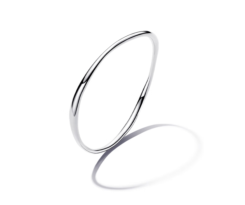PANDORA ESSENCE Bangle Bracelet, Two-Tone Wavy Line Design, Natural Layering Style, Unisex Birthday Gift 1