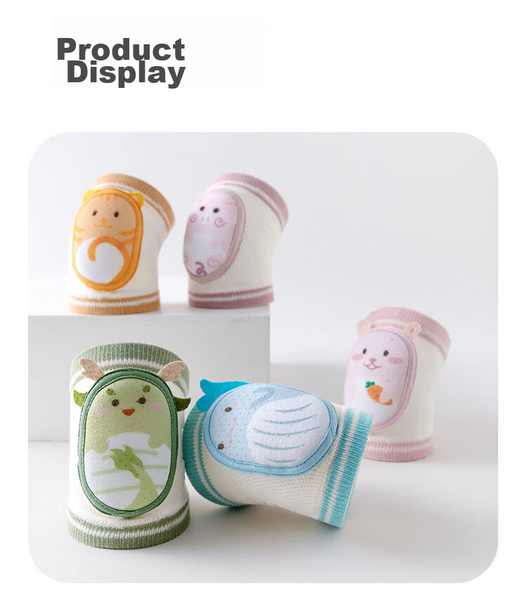 Aibaoshi Baby Knee Pads Summer Ice Silk Crawling Knee And Elbow Protectors for Children's Walking, Anti-Collision Knee Guards Hello Bear S359 12