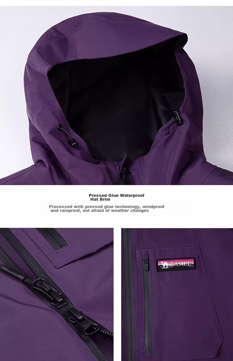CAMEL [Wang Junkai's Choice] CAMEL King's Armor Three-In Jacket for Men And Women, Windproof And Waterproof Mountaineering Coat for Autumn And Winter 31