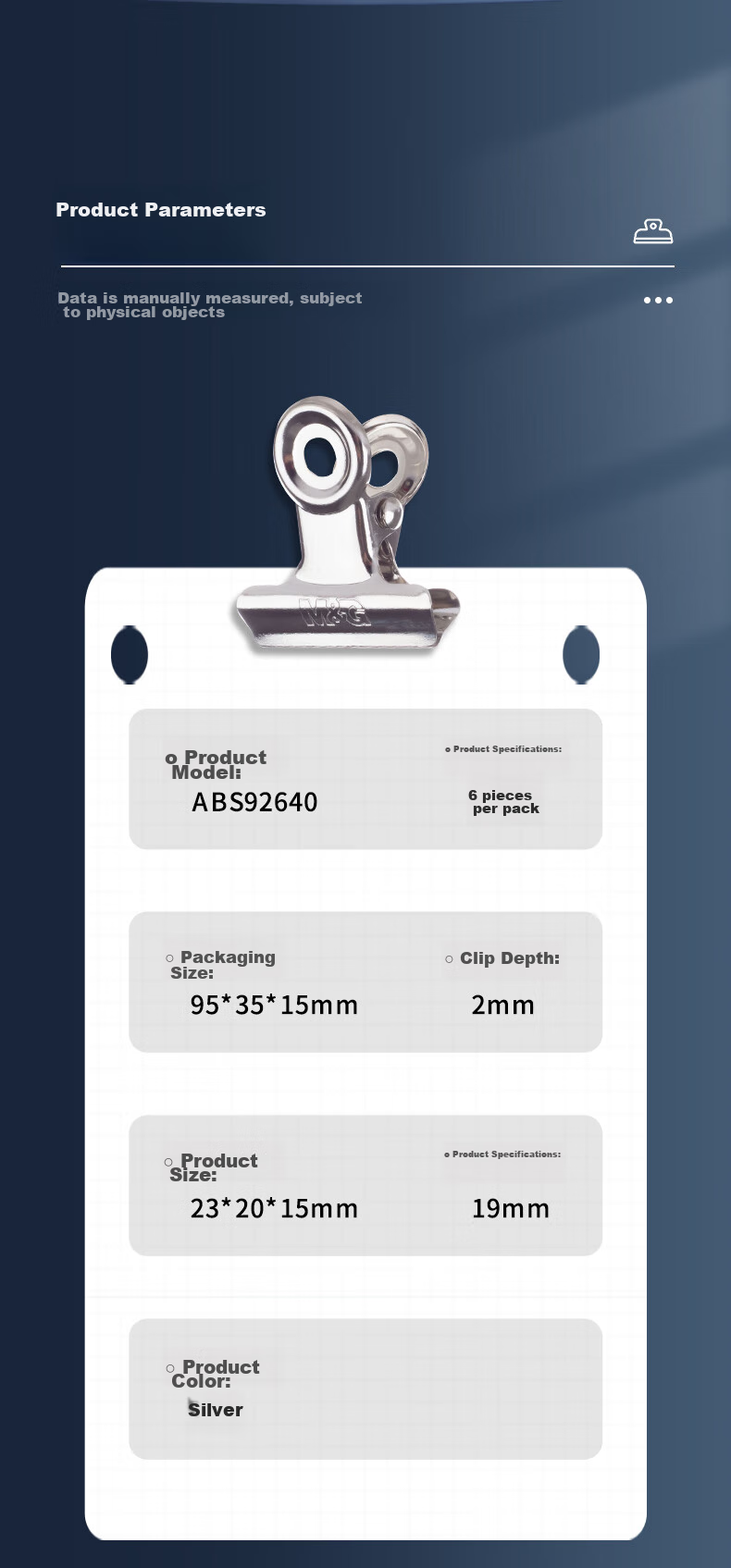 M&G Stationery Popular Product, 29mm Silver Round Binder Clips, Office Document Organizer Clips, Financial Bill Clips, Pack of 6, ABS92641 9