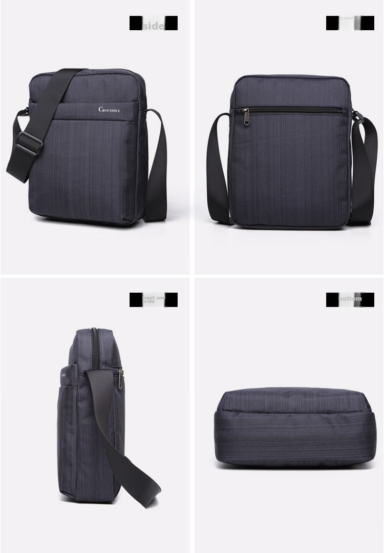 CROCODILE Men's Fabric Bag, Sports Casual Shoulder Bag, Simple Trendy Crossbody Vertical Style Bag, Gift B2002, Royal Blue 14
