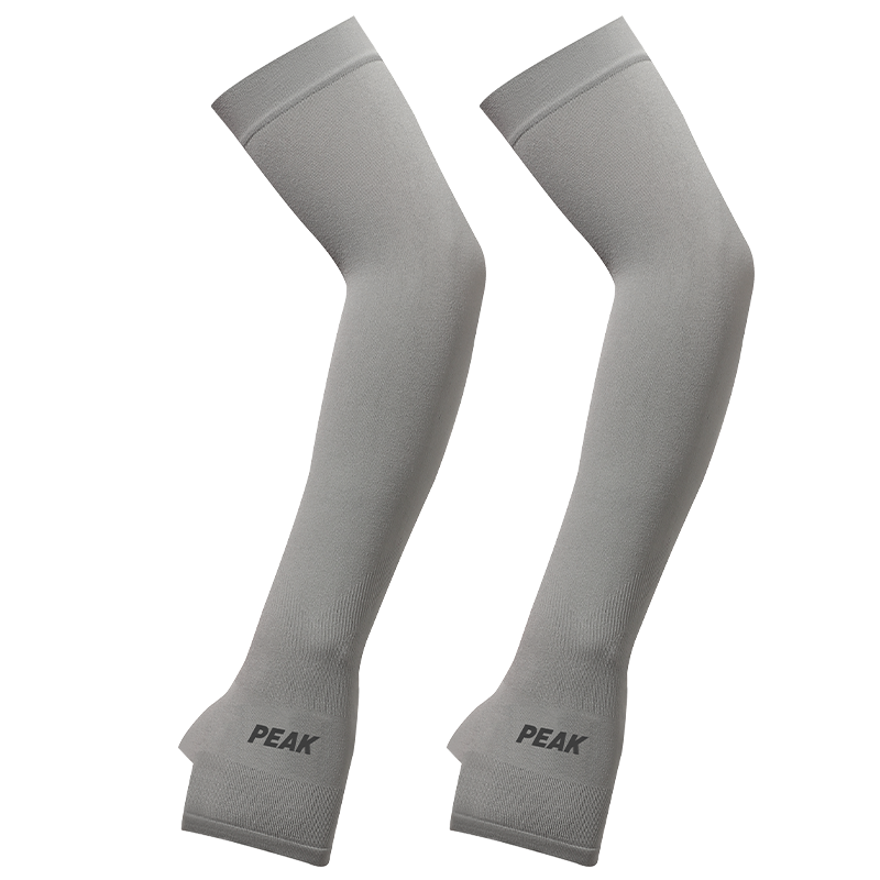 PEAK Ice Silk Arm Sleeves with UV Protection for Men And Women, Cycling Arm Guards, Driving Finger Sleeves, Gray