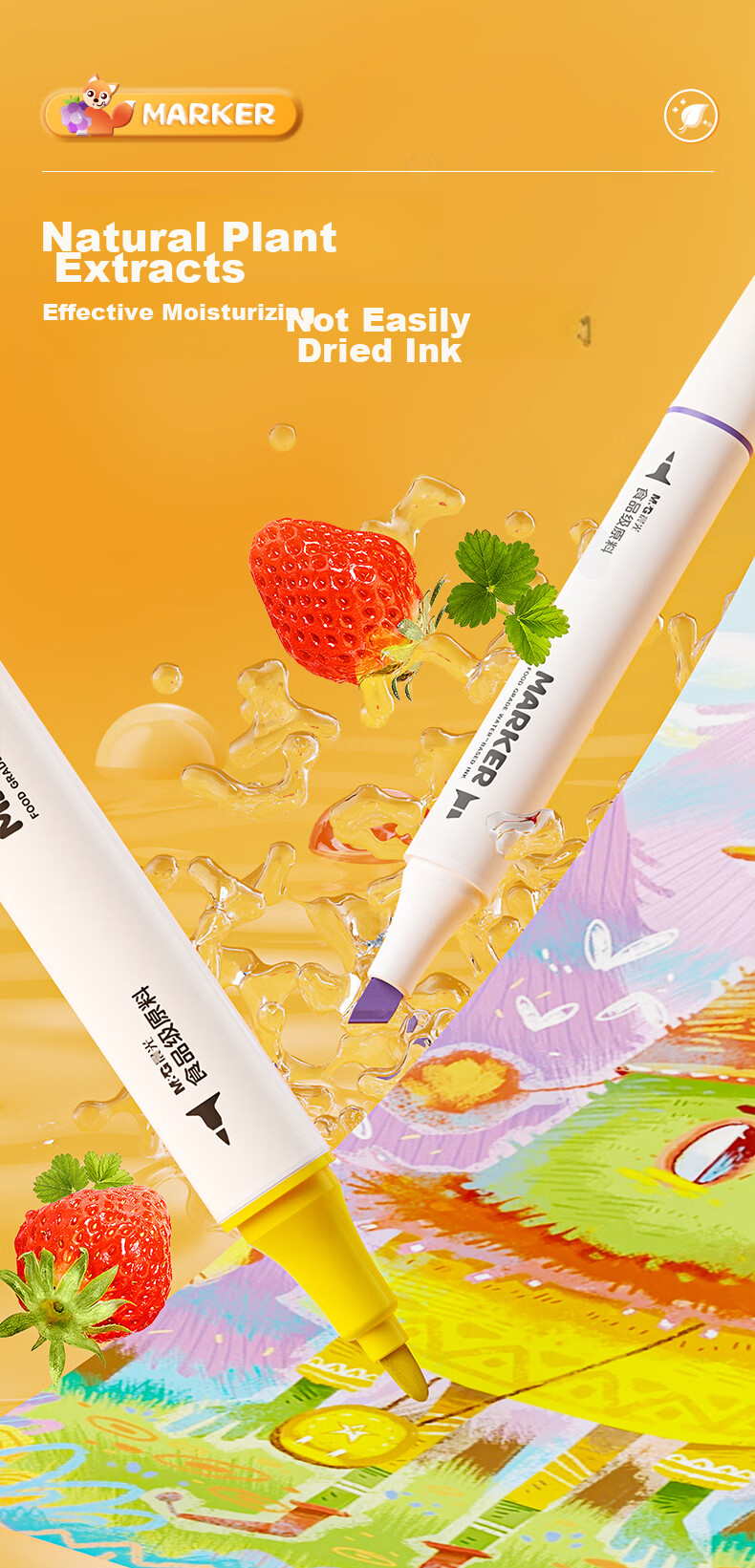 M&G Stationery, 36 Colors Food-Grade Water-Based Markers, 30% Extra Safe, Children's And Student Triangular Dual-Tip Watercolor Pens, Drawing Brushes, Birthday Gift, APMV0977 5