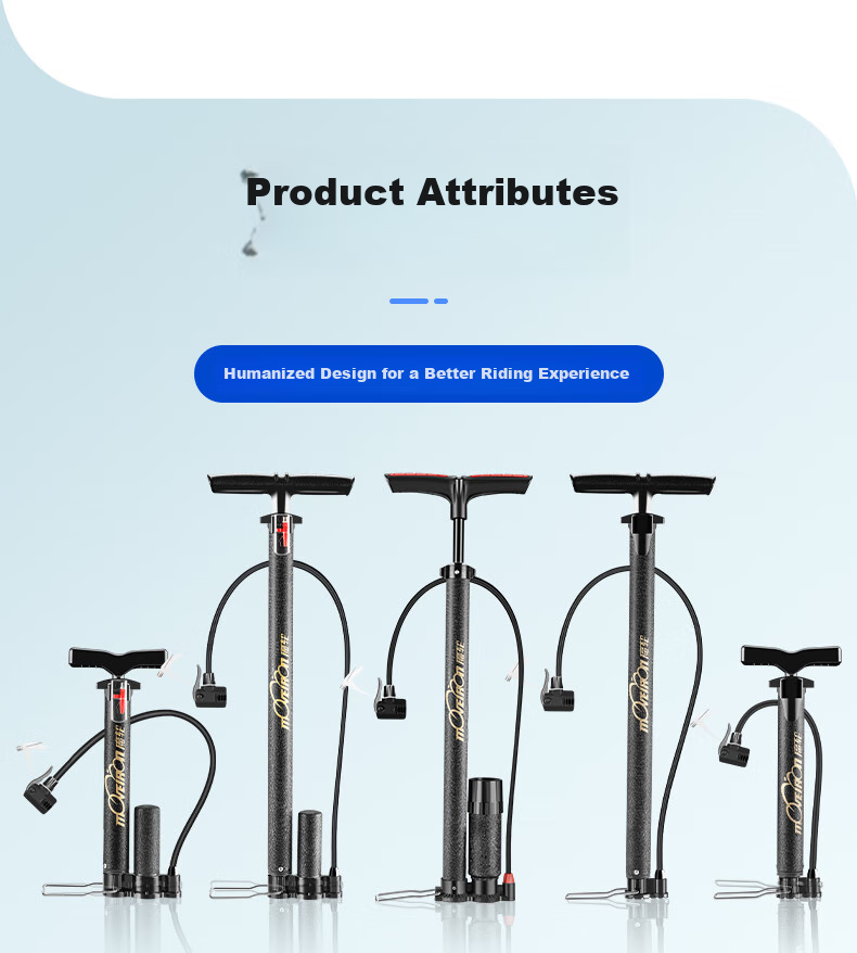 Move Iron, Bicycle Pump, Multi-Functional for Home Use, Suitable for Basketball, Mountain And Road Bikes, Electric Motorcycles, Built-In High Pressure Long Versio 14