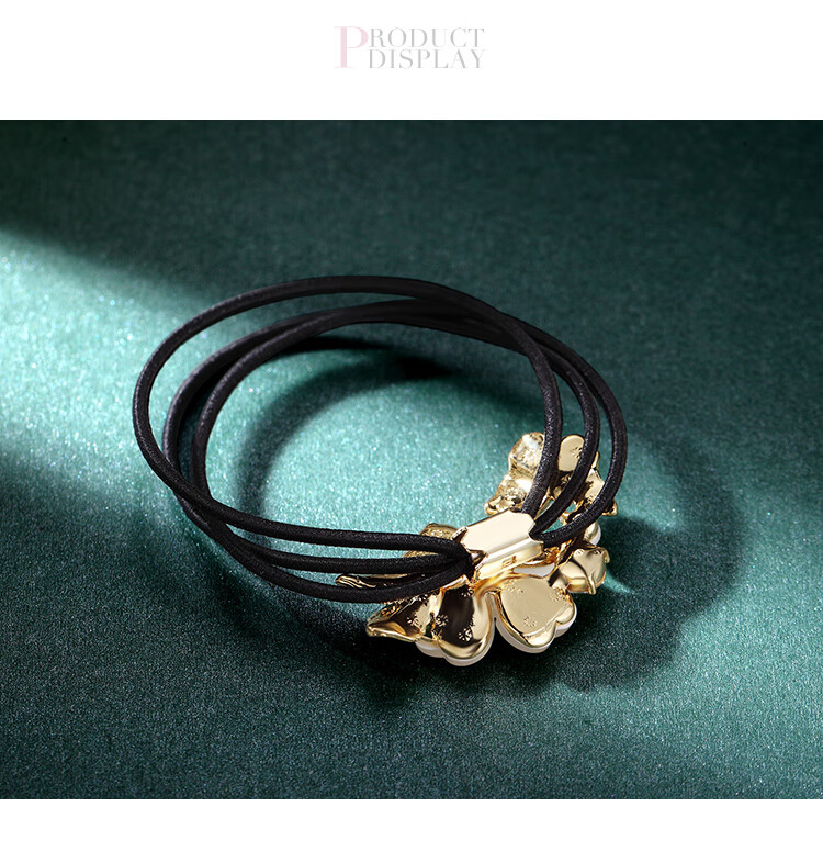 CHIMERA High-End Hair Tie, Cat's Eye Stone Four-Leaf Clover Hair Clip, Ponytail Elastic Band, Birthday Gift for Wome 7