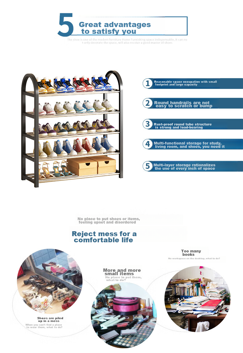 WOJIA Simple Multi-Tier Shoe Rack for Entryway, Home Storage Shelf, Indoor Shoe Organizer, Dormitory Shoe Rack And Storage Shelf 2