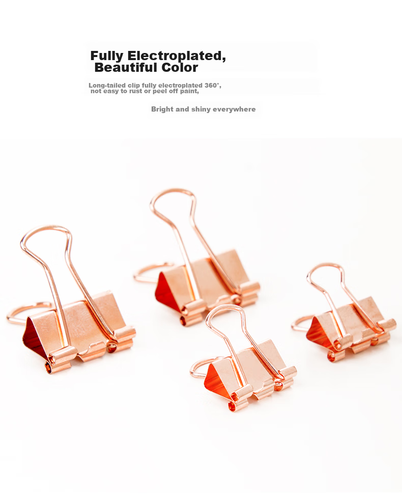Fizz Metal Clip Set Combination (16 Pieces of 15mm Long Tail Clips + 8 Pieces of 19mm Binder Clips + 50 Pieces of 28mm Paper Clips) / Desktop Office Supplies FZ216006 5