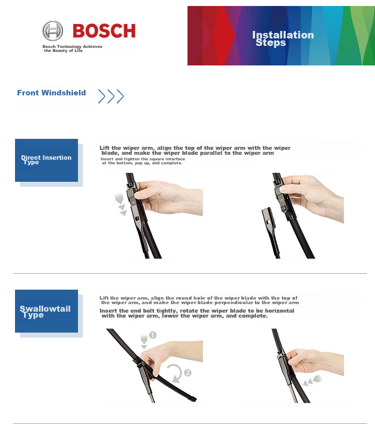 BOSCH Windshield Wiper Set for Front And Rear Windows, Suitable for Audi Q5/Q5L/Zhongtai SR9 from 2008 to 2017 7