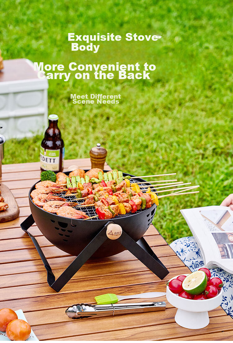 Suncojia Barbecue Grill, Tea Brewing Stove, Smokeless Grilling Pan, Wooden Charcoal Grill, Korean Smokeless Charcoal Grill 7