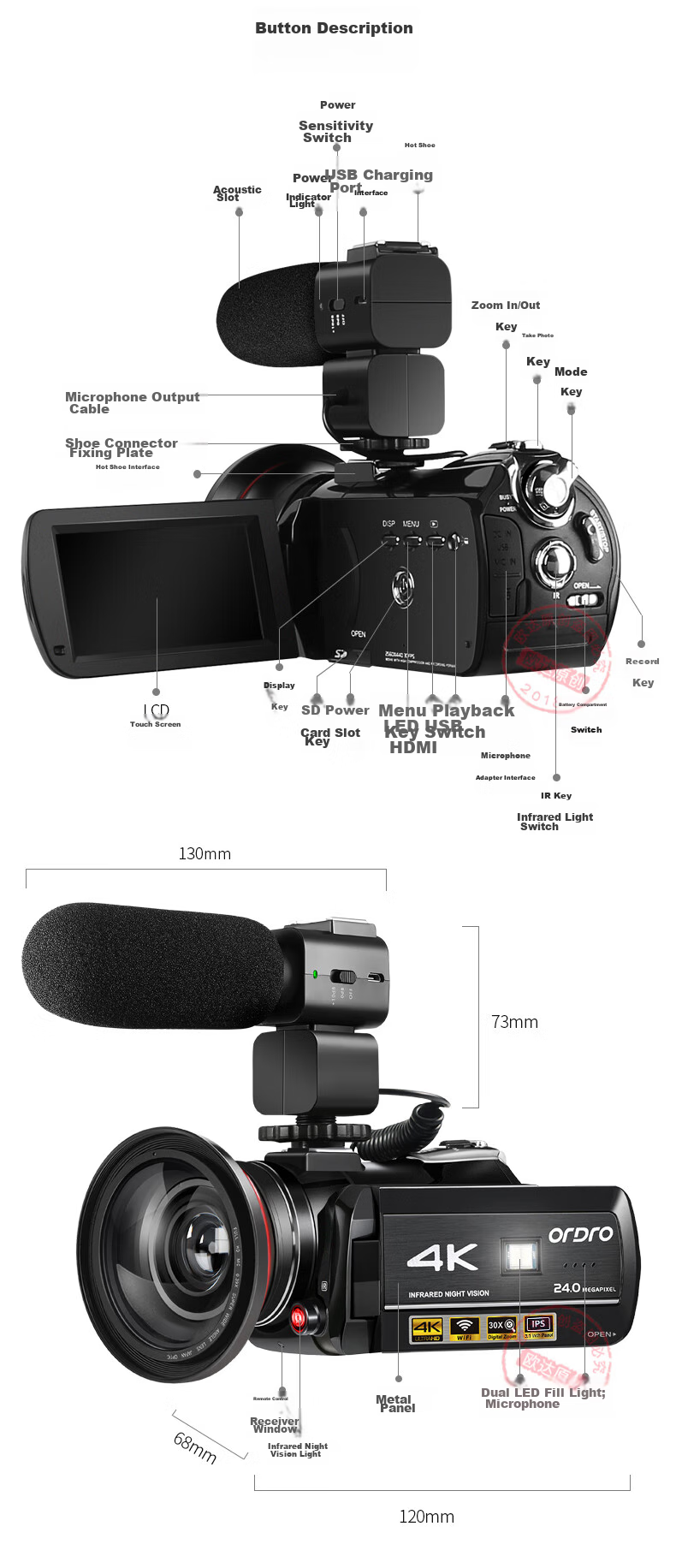 ORDRO AC3 4K Camera, High-Definition Digital DV Professional Camcorder for Home Use, Travel, Outdoor Activities, Weddings, Live Streaming, And Teaching 27