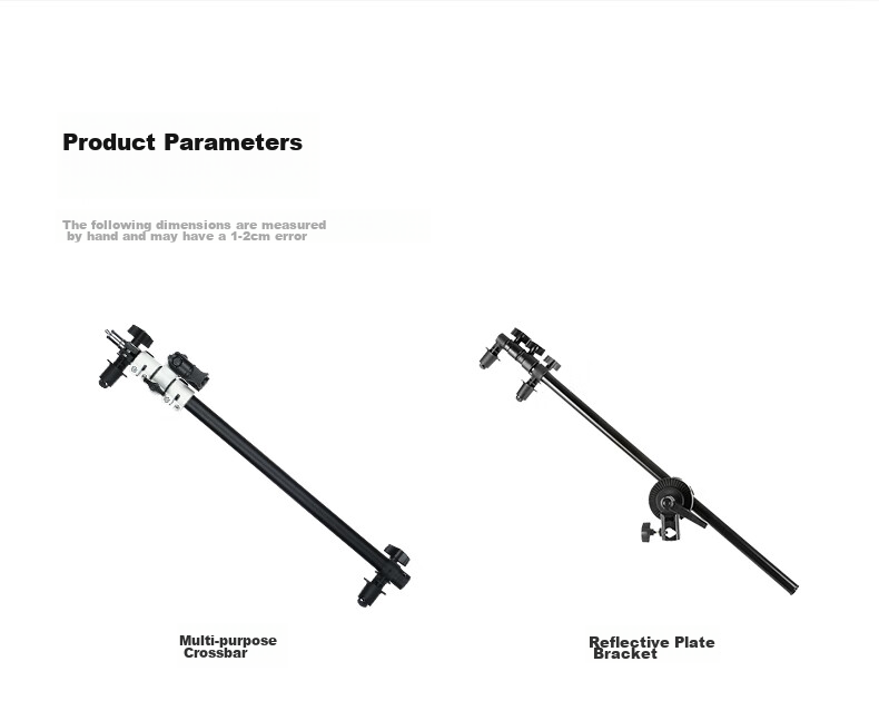 AMBITFUL Reflector Fixed Bracket Crossbar Clamp, Reflector Softbox, Adjustable Angle Slanted Arm Metal Bracket, Photography Studio Accessory Reflector Clamp AL-2 Black And White Crossbar 3