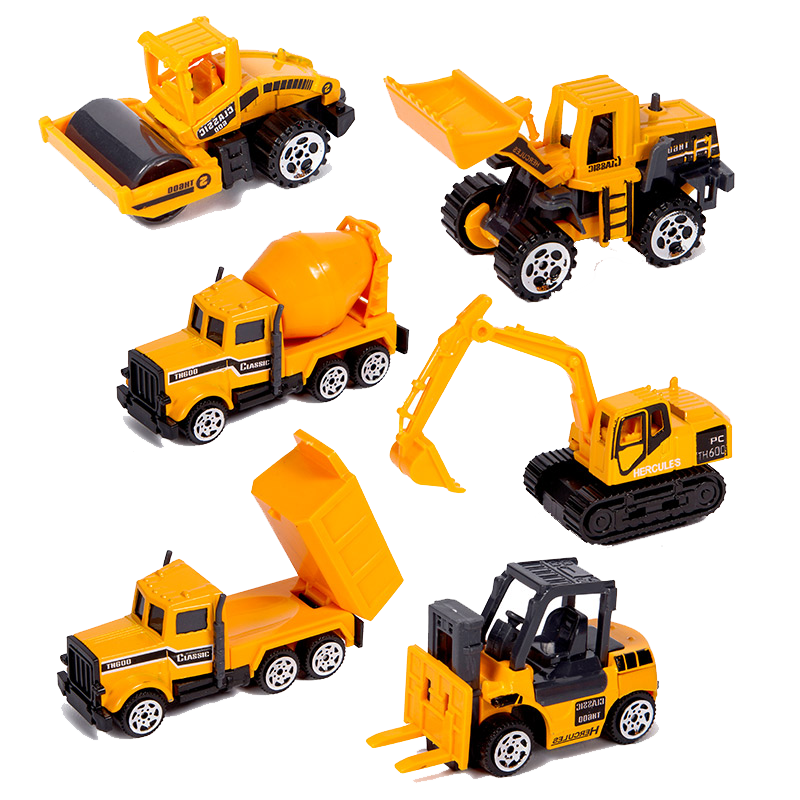 Babamama Children's Mini Construction Vehicle Toy, Excavator, Bulldozer, Alloy Car, Toy Car for Boys And Girls