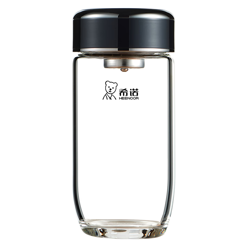 Heenoor Single-Layer Antibacterial Glass Cup for Men, Office Filter Tea Mug, Home Transparent Car Water Bottle, Mid-Autumn Festival Gift
