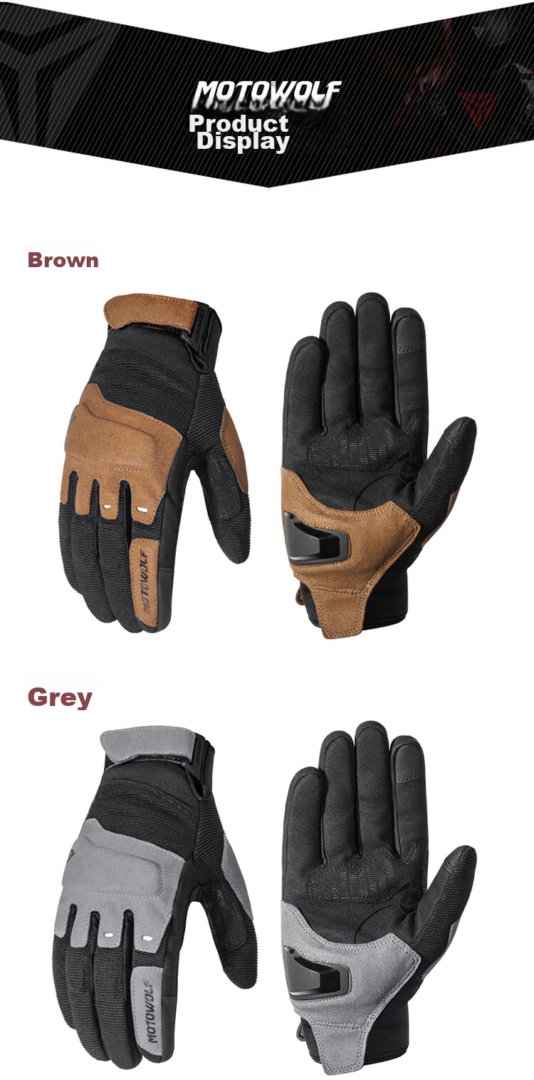 MOTOWOLF Motorcycle Summer Riding Gloves Unisex Windproof Anti-Fall Off-Road Breathable Biker Gloves 16