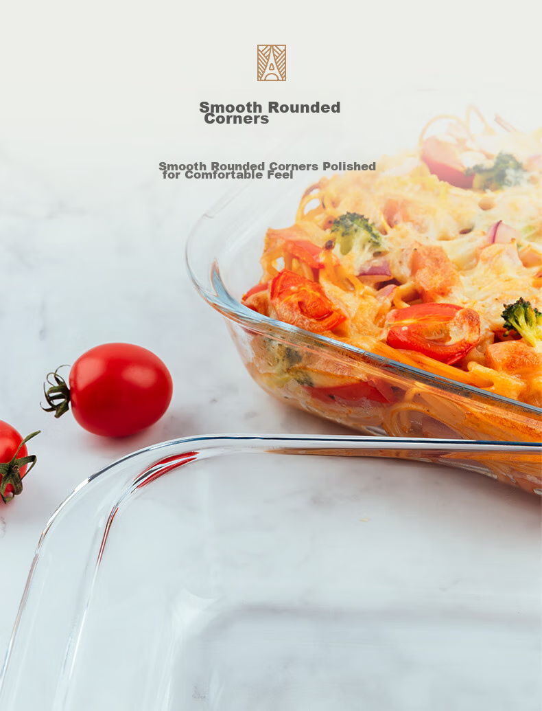 FOR BAKE Square Glass Baking Dish High Borosilicate Heat-Resistant Glass Baking Tray for Oven And Microwave-Safe Serving Dish 4