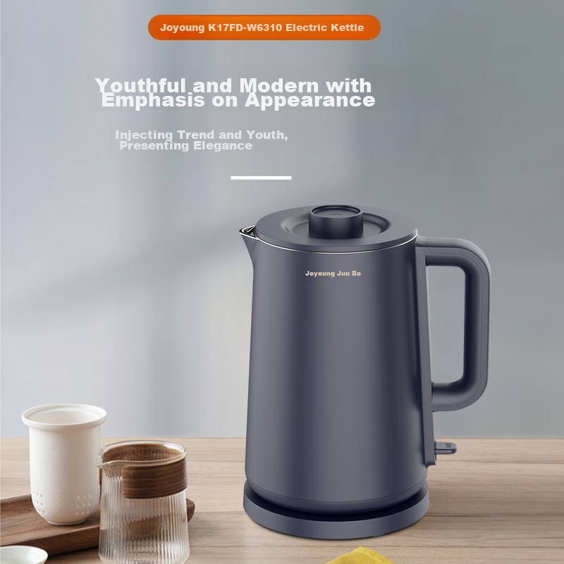 Joyoung Electric Kettle, 1.7L Capacity, Seamless Inner Pot, Double-Layer Temperature Lock, Anti-Scalding Design, for Home Use, Model K17FD-W6310