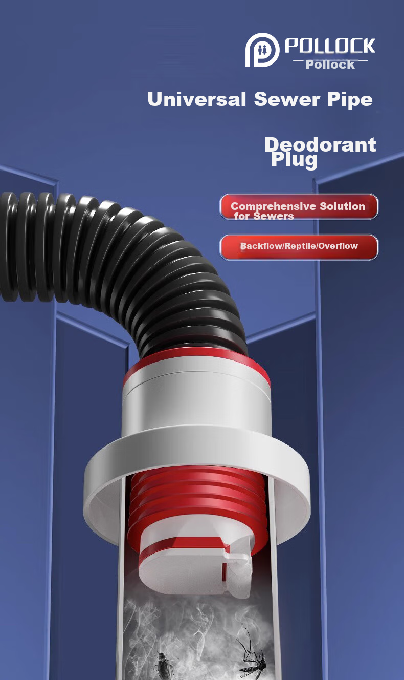 Pollock Drain Anti-Odor Device, Drain Stopper, Kitchen Drain Seal Ring, Drainage Pipe Anti-Odor And Anti-Overflow, 55 1