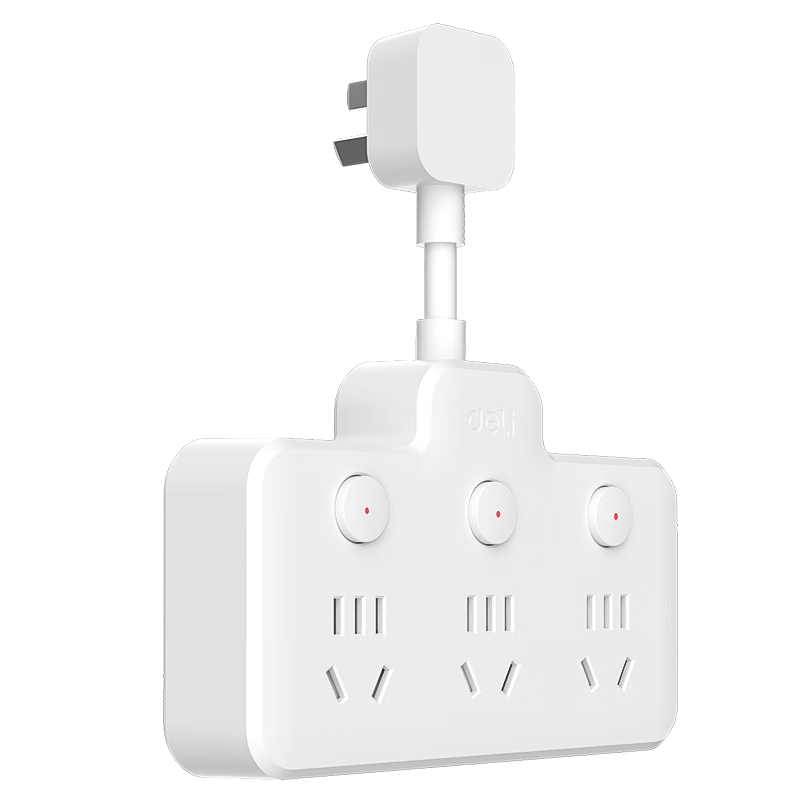 Deli Flexible Socket Adapter, Power Plug Converter, Diamond-Shaped Extension Socket/power Strip/power Bar/power Strip, Multi-Outlet Adapter, Individual Control One-To LU5005