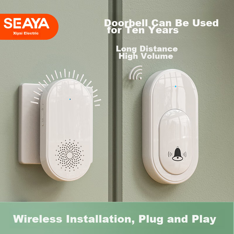 Xiya Wireless Doorbell with Long-Range Electronic Remote Control, No Wiring Required, Doorbell Chime for Elderly Call Butto