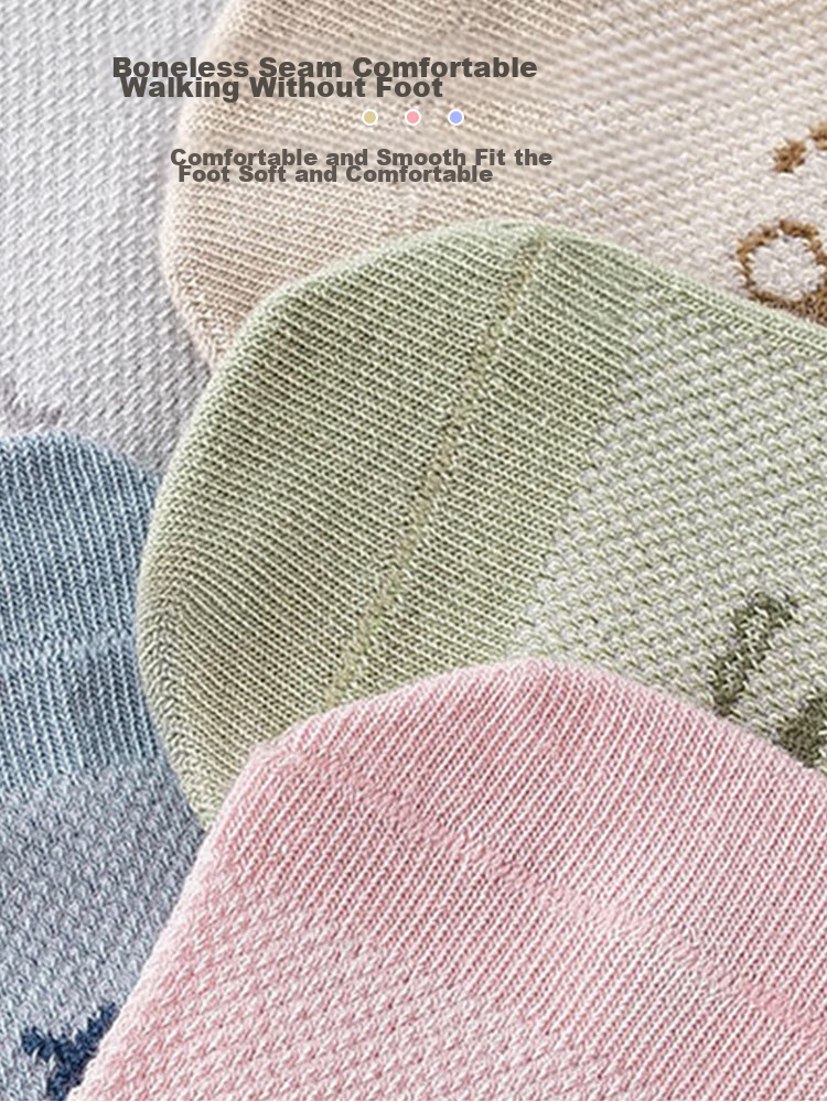 9I9 Baby Socks, Mesh Floor Socks, Glue-Dotted Non-Slip Socks, Children's Socks, Toddler Socks, 4 Pairs, 0-1 Year Old, A36 7