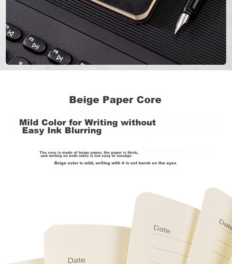 Deli 25K 80-Sheet Classic Business Leather Notebook, Soft Cover with Pasted Pages, Meeting Journal Diary Notebook, 205mm*143mm, Black, 7995 7