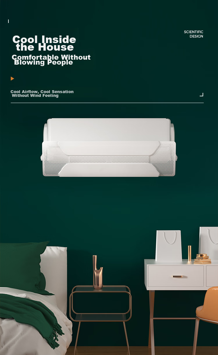 Yeebarle No-Drill Air Conditioner Wind Deflector, Anti-Direct Blowing Wall-Mounted Air Conditioner Shield, Maternity Postpartum Windproof Cover, Zunyu 5501 14