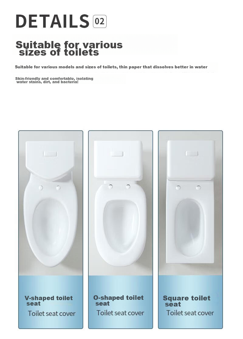 MENGTING Disposable Toilet Seat Covers, 250 Sheets, Water-Soluble, for Postpartum Women, Travel, Bathroom, Water-Soluble Toilet Seat Paper, Toilet Stickers 3