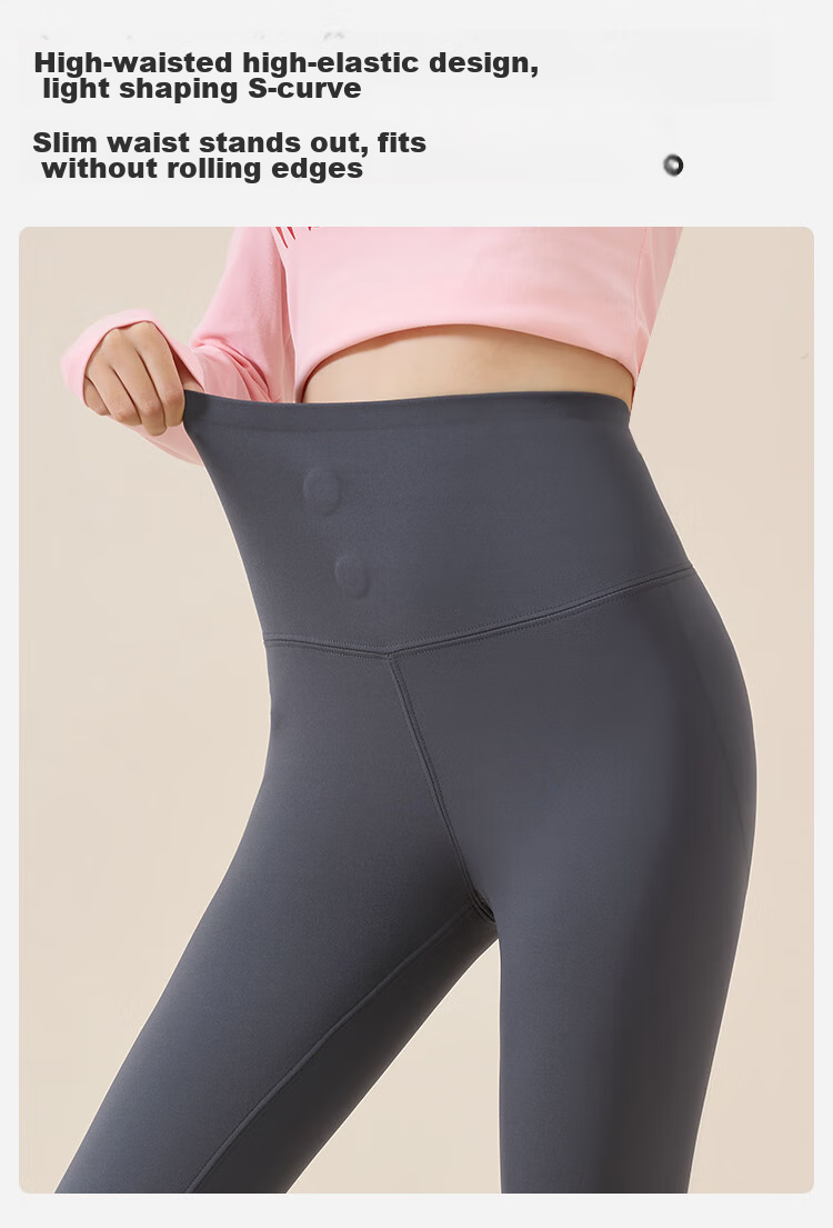 MiiOW Fleece-Lined Shark Pants for Women, Autumn And Winter Thickened, 2025 New Style, High-Waisted, Tummy Control, Camellia Moisturizing, Outer Wear, Yoga Leggings 9