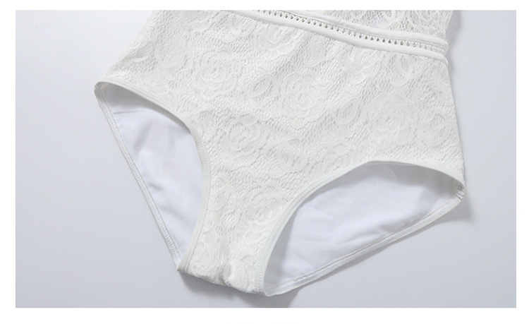 DK Swimsuit for Women, Sexy Small Chest One-Piece Conservative Tummy-Covering Slimming Korean Hot Spring Cover-Up Swimwear, White XL 17